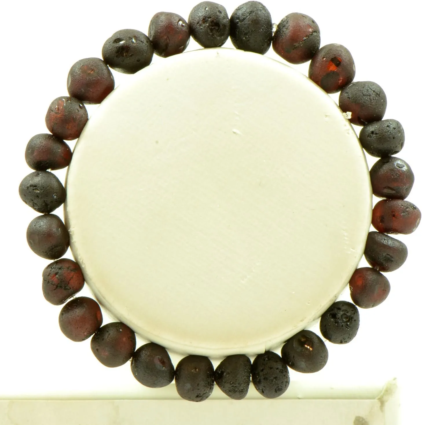 Raw Amber Bracelets for Adults made on Elastic Band - 7 inches Hand-Made from Unpolished/Certified Baltic Amber Beads