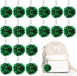 Remuuly Cheer Pom Pom Keychain Cheerleader Gifts Cheerleading Keyring Charm Foil with Keychain Hooks for Women Accessories