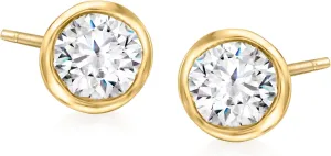 Ross-Simons 0.50 ct. t.w. Bezel-Set Diamond Stud Earrings in 14kt Yellow Gold