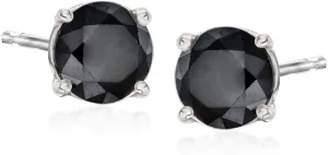 Ross-Simons 1.00 ct. t.w. Black Diamond Stud Earrings in 14kt White Gold