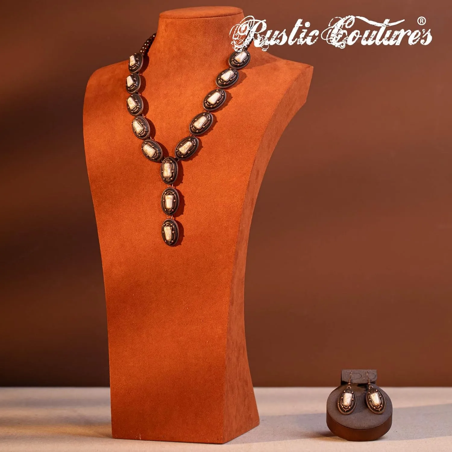 Rustic Couture's Western Necklace Earrings Jewelry Set for Women