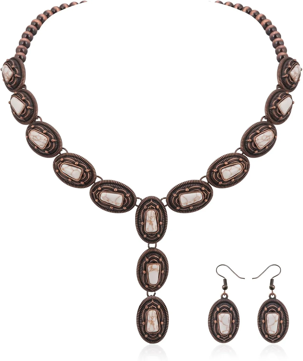 Rustic Couture's Western Necklace Earrings Jewelry Set for Women