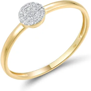 Santuzza 10K Solid Gold Genuine Diamond Simple Dainty Ring for Women