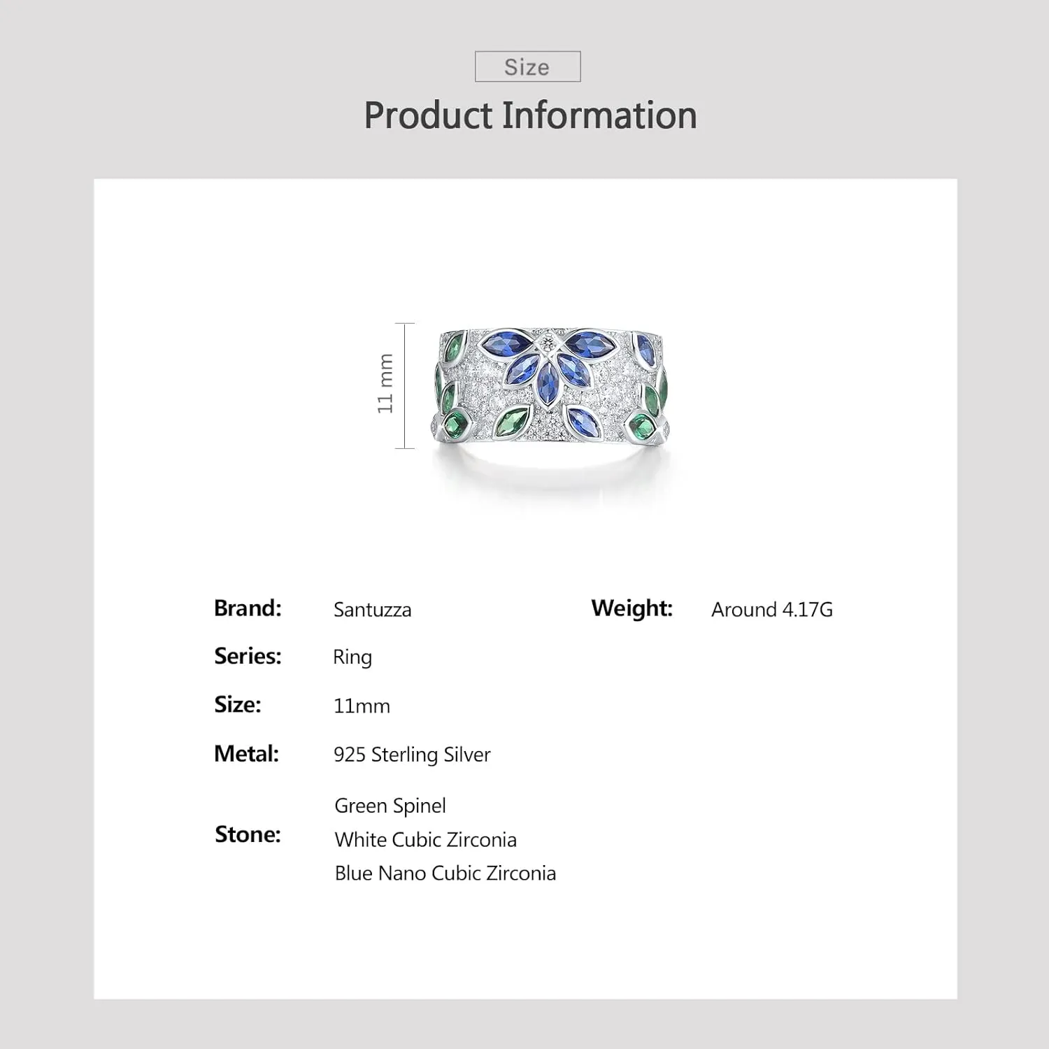 Santuzza 14K Gold Plated Dragonfly Ring Cubic Zirconia 925 Sterling Silver Butterfly Ring
