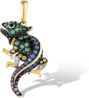 Santuzza 925 Sterling Silver Animal Gemstone Pendant for Women