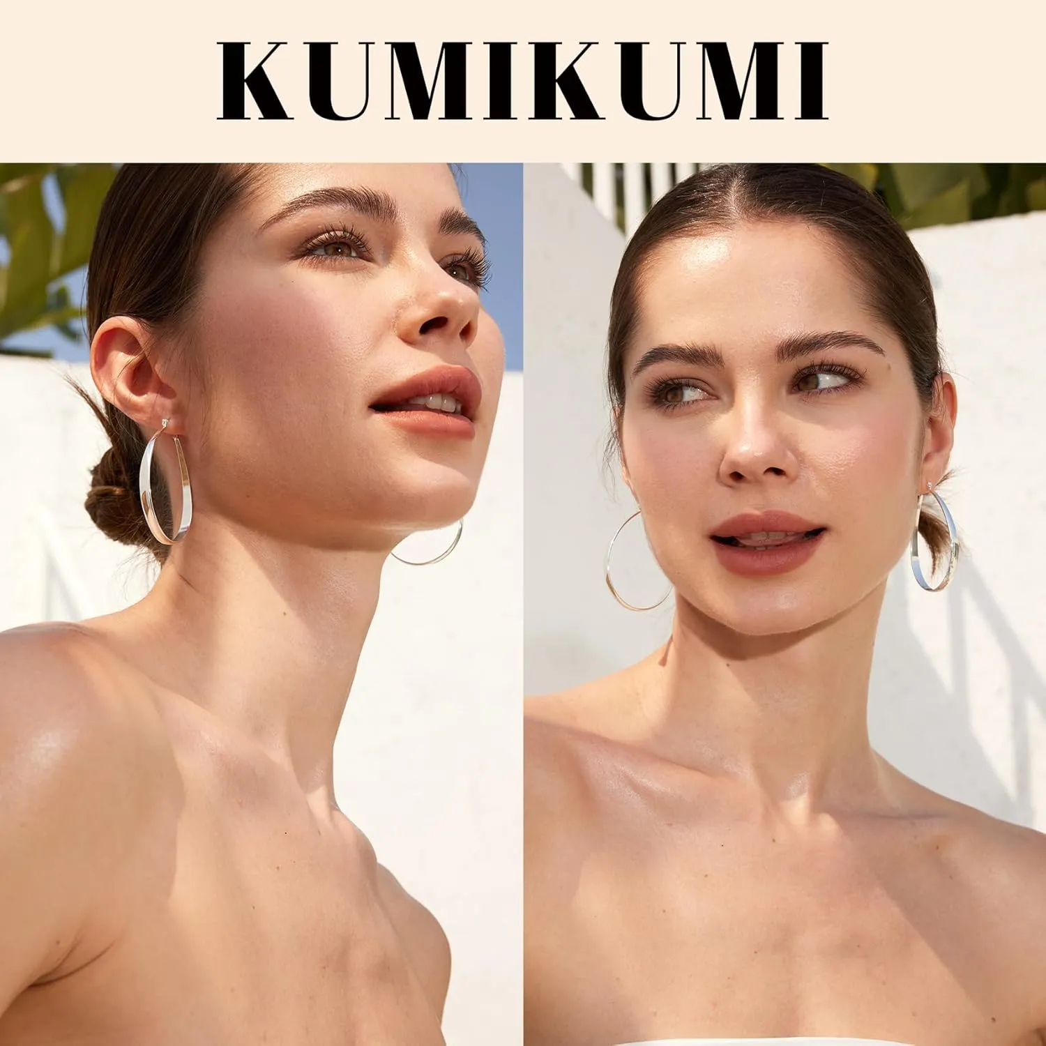 Silver Hoop Earrings for Women,Oval Lightwieght Sterling Silver Hoops Hypoallergenic Large Hoop Earrings for Women Gifts