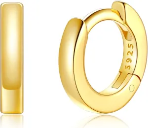 Silvora 925 Sterling Silver Small Hoop Earrings for Women Huggie Earrings Hypoallergenic Cartilage Earrings Tiny Hoops 6mm/8mm/10mm/12mm