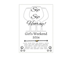 Sip Sip Hooray! Girls Weekend, Wine Gift, Wine Bracelet, Wine, Girls Trip, Friendship Gift, Wine, Wish Bracelet, Bracelet