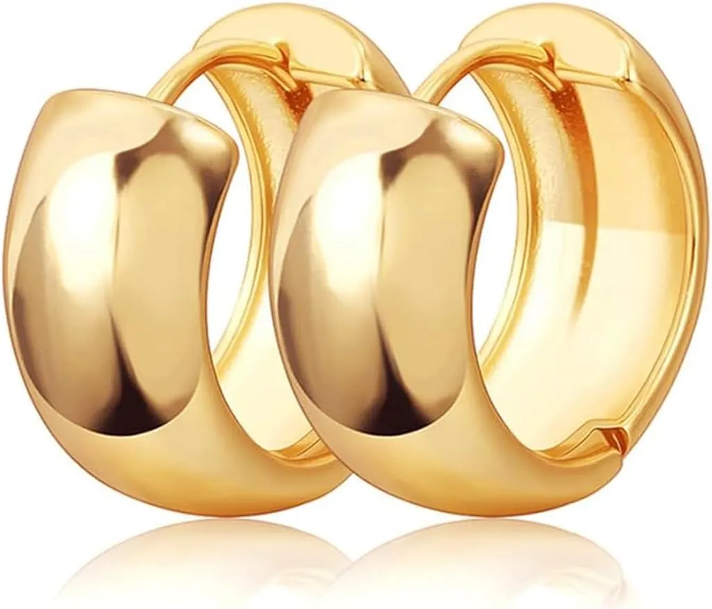 Small Huggie Hoop Earrings for Women 14K Gold Plated Thick Tiny Hoop Earrings Dainty Earrings Minimalist Jewelry