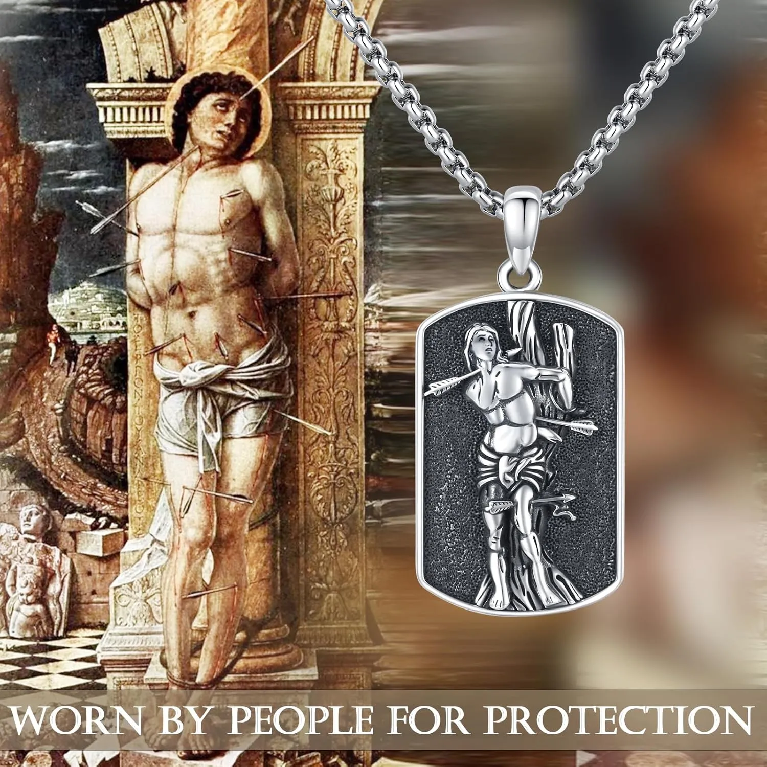 St Michael/St Christoper/St Sebastian/Guadalupe/Guardian Angel/Santa Muerte/Jude/Joseph Pendant Necklace for Men Women 925 Sterling Silver Catholic Religious Protector Amulets Necklaces