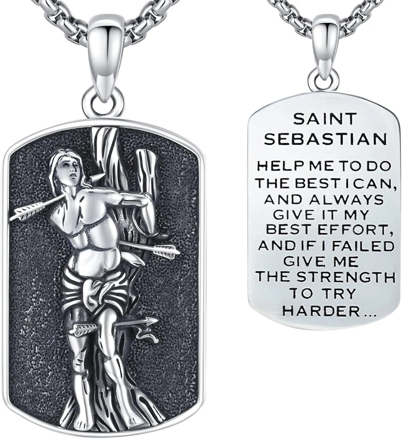 St Michael/St Christoper/St Sebastian/Guadalupe/Guardian Angel/Santa Muerte/Jude/Joseph Pendant Necklace for Men Women 925 Sterling Silver Catholic Religious Protector Amulets Necklaces