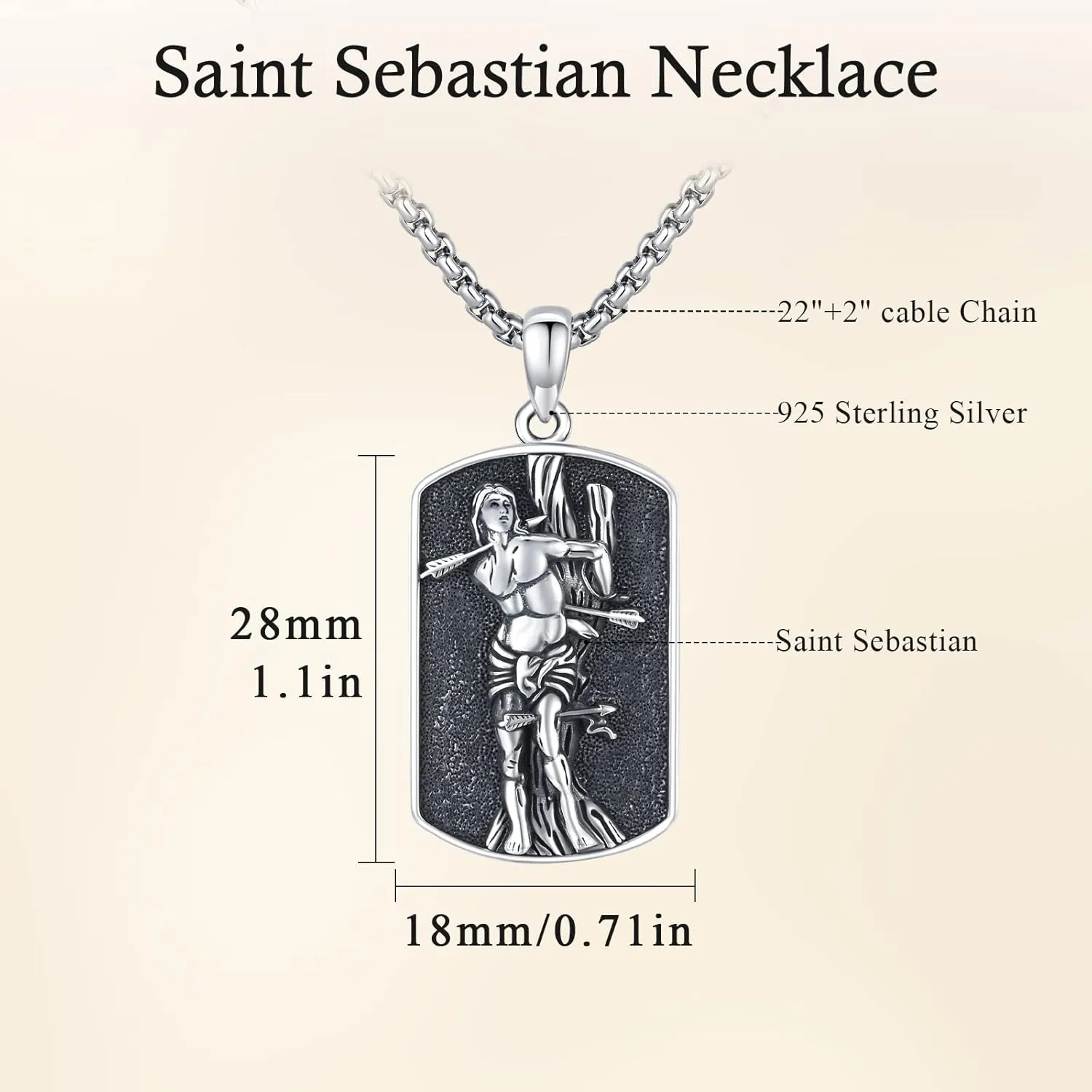 St Michael/St Christoper/St Sebastian/Guadalupe/Guardian Angel/Santa Muerte/Jude/Joseph Pendant Necklace for Men Women 925 Sterling Silver Catholic Religious Protector Amulets Necklaces