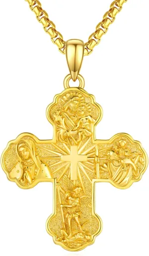 St Michael/St Christoper/St Sebastian/Guadalupe/Guardian Angel/Santa Muerte/Jude/Joseph Pendant Necklace for Men Women 925 Sterling Silver Catholic Religious Protector Amulets Necklaces