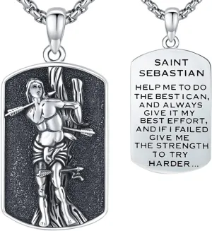 St Michael/St Christoper/St Sebastian/Guadalupe/Guardian Angel/Santa Muerte/Jude/Joseph Pendant Necklace for Men Women 925 Sterling Silver Catholic Religious Protector Amulets Necklaces