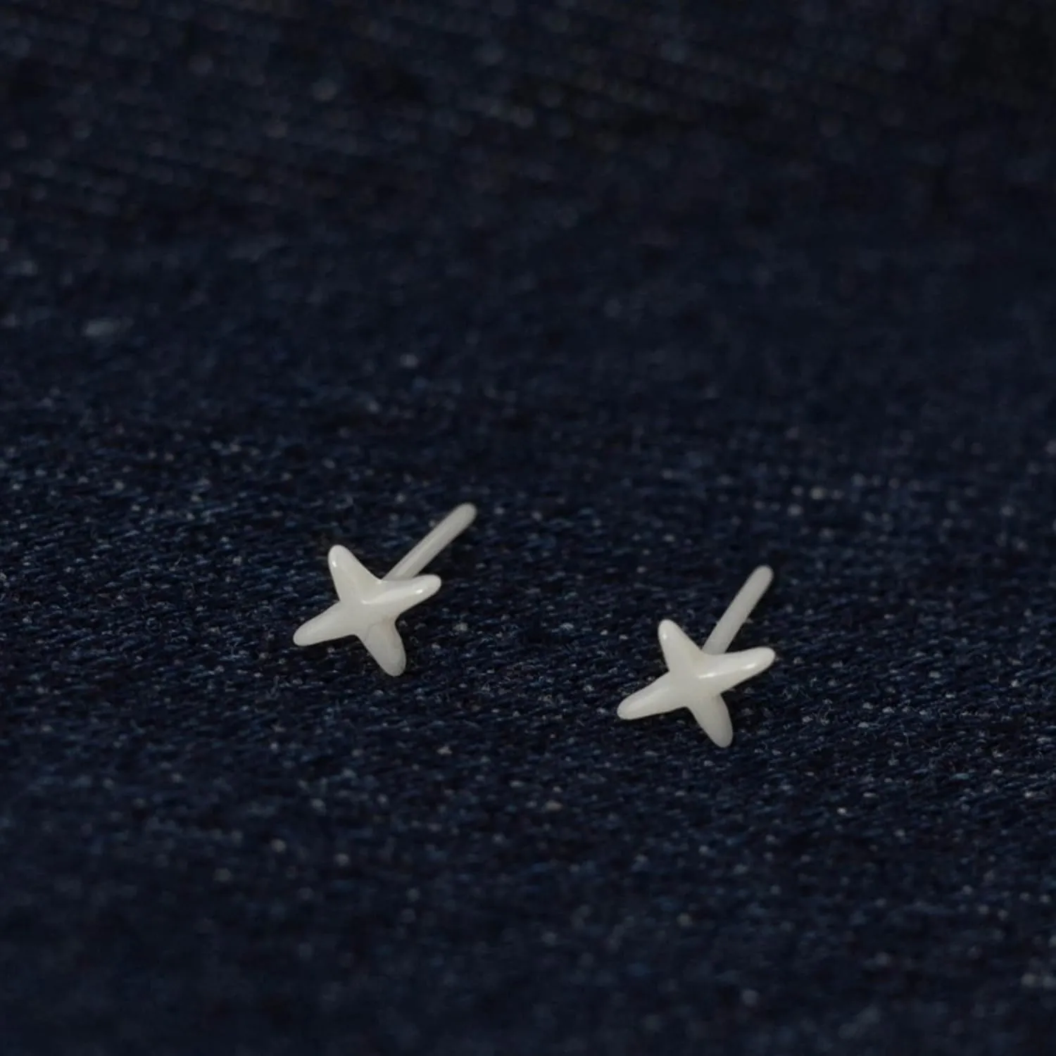 Star Ceramic Ball Stud Earrings for Sensitive Ears 1 Pairs 4mm Colored Porcelain Earrings Set for Newly Pierced Fashion Jewelry Gift