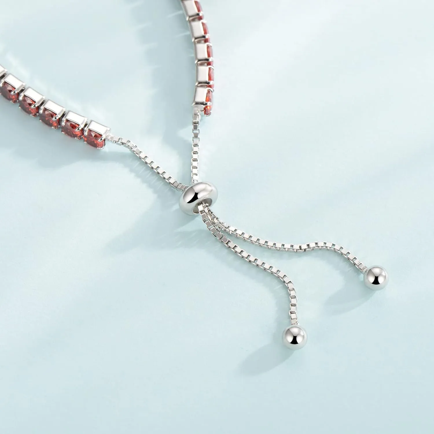 Sterling Silver Birthstone Tennis Bracelets for Women 4mm Tennis Bolo Bracelet Fashion Jewelry Birthday Gifts for Women Wife Mom Her | Adjustable Size 9"