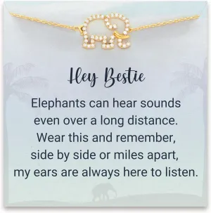 STORYJEWELLERY Friend Bracelet, Sterling Silver Bestie Bracelets, Friendship Gifts for Women, Birthday Gifts for Friend, Elephant Bracelet, BFF Jewelry