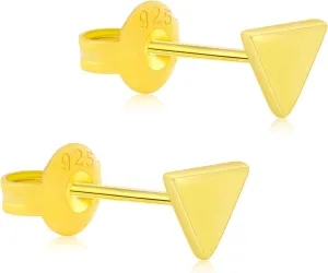 Stud Earrings for Women, 18k Gold Plated Sterling Silver Ball, Dot, Heart, Triangle, Moon, Daisy Flower, Hypoallergenic Post Earrings
