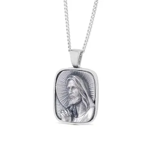 Sun and Jesus Necklace, Sun and Messiah Necklace, Christ Necklace, Silver Religious Pendant, Jesus Jewelry, Handmade Christian Pendant