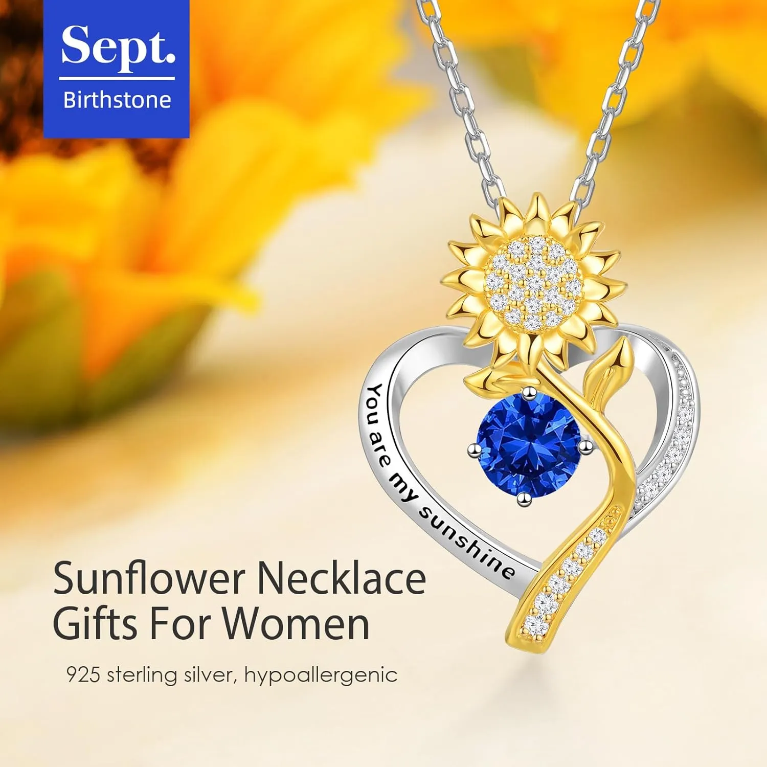 Sunflower Necklaces for Women Wife Birthday Gift Ideas Wedding Anniversary Birthday Gifts for Women Gifts for Wife Sunflower Jewelry for Women Gifts for Her Girlfriend