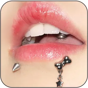 Surgical Steel Lip Ring with Star Pendant Perfect Lip Jewelry for Piercing Lip Rings Studs Cute Lip Rings Cartilage Body Jewelry Piercing for Women 10mm