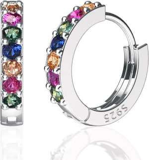 SWEETV 925 Sterling Silver Huggie Hoop Earrings for Women Girls-Tiny Small Cartilage Hoop Earring