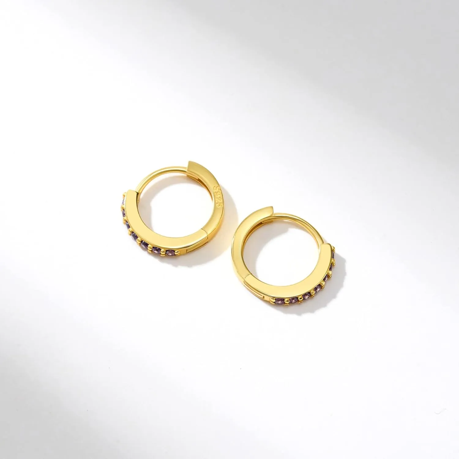 SWEETV 925 Sterling Silver Huggie Hoop Earrings for Women Girls-Tiny Small Cartilage Hoop Earring