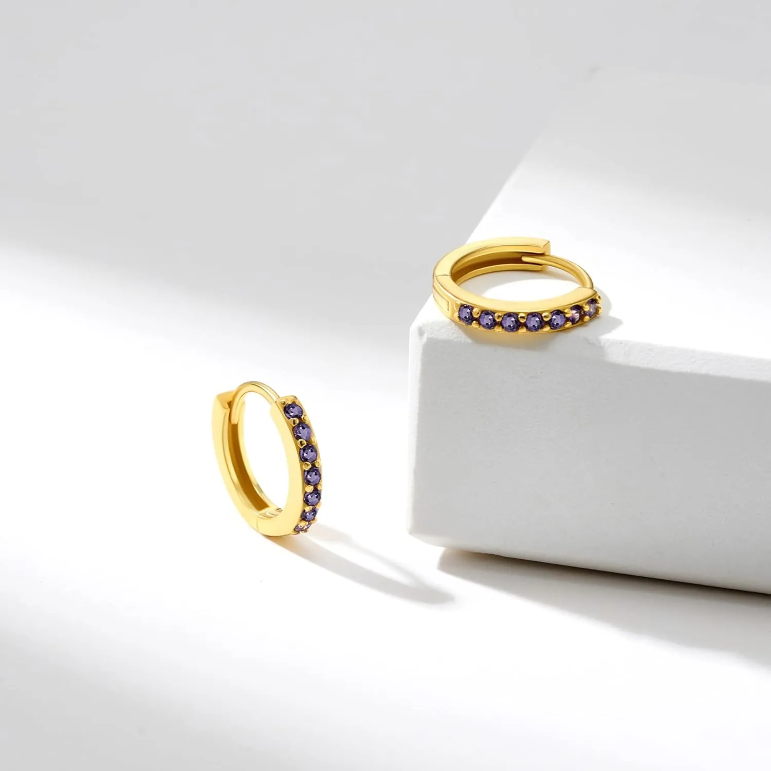 SWEETV 925 Sterling Silver Huggie Hoop Earrings for Women Girls-Tiny Small Cartilage Hoop Earring