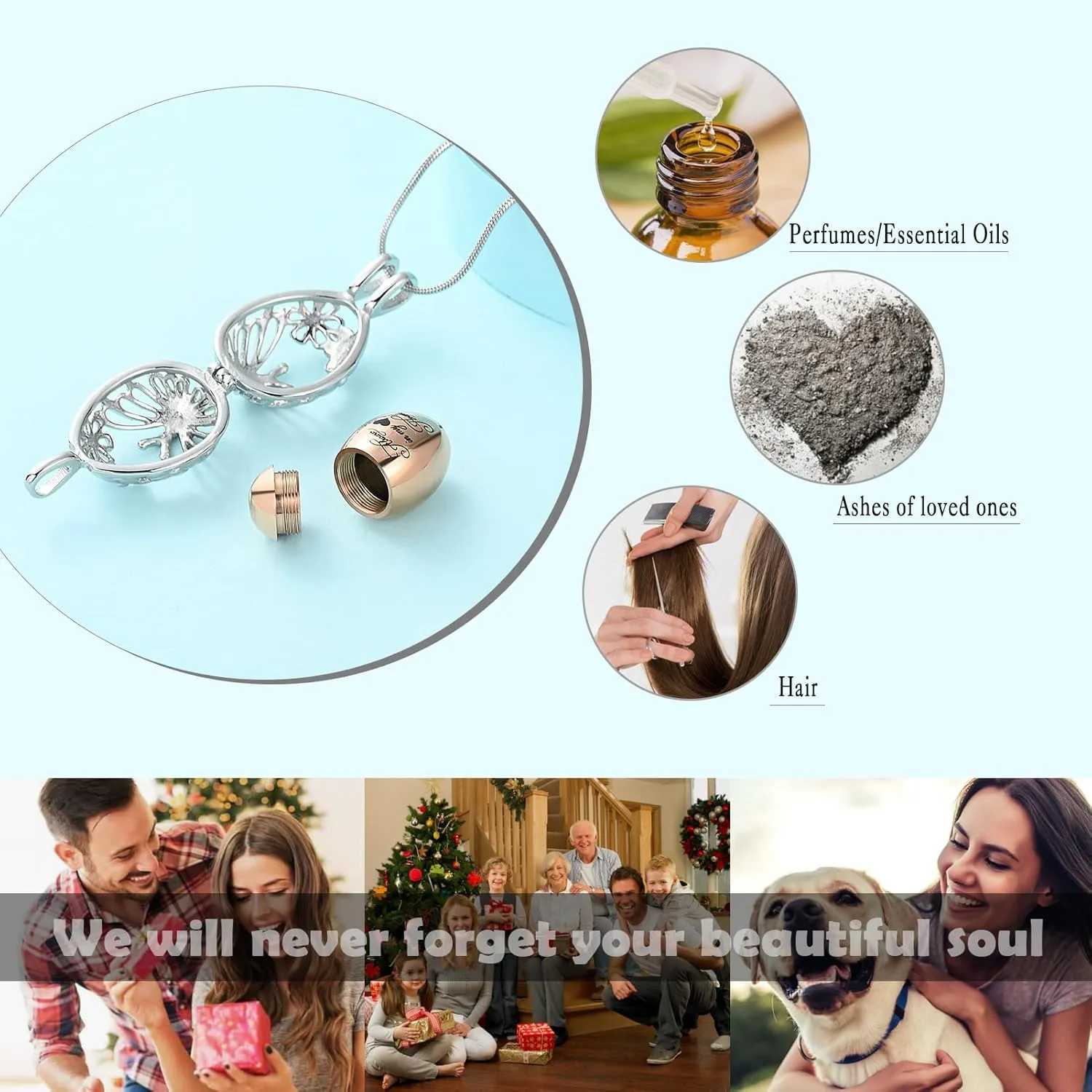 Teardrop Butterfly Urn Necklace for Ashes Cremation Jewelry for Women Men Stainless Steel Hollow Jar Memorial Necklaces Ash Holder for Human Pets Keepsake Jewelry for Loved Ones with Fill Tool