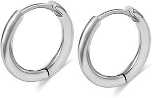 TGNEL Titanium Hoop Earrings for Men Women, Plain/Cubic Zirconia Huggie Earring Charms, Dainty Cartilage/Helix Titanium Earrings for Sensitive Ears