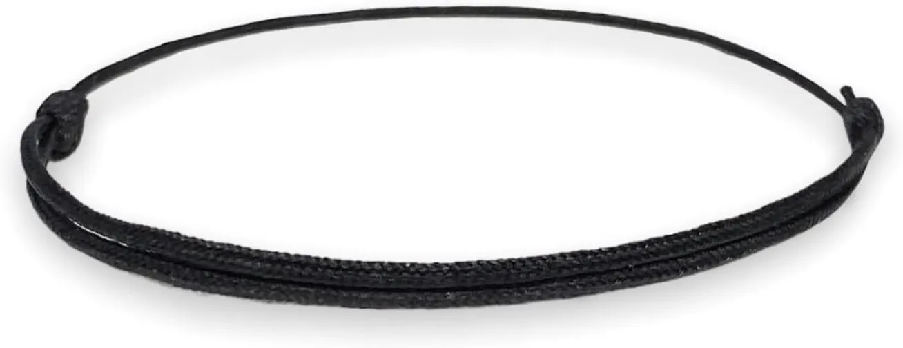 Thick Black Cord Bracelet for Men Women Teen Unisex Adult - Waterproof Nylon Surfer String Friendship Bracelets Summer Beach Accessories