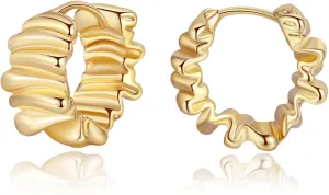 Thick Gold Hoop Earrings For Women Gold Statement Earrings Chunky Hoop Earrings Huggie Trendy Sterling Silver Post 14k Gold Plated Jewelry