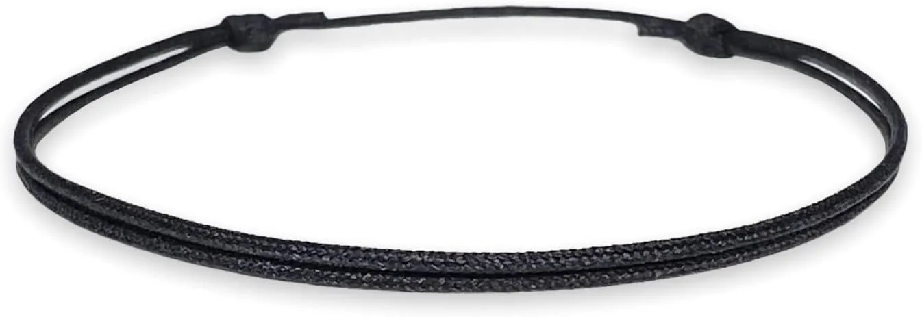 Thin Black Cord Bracelet for Men Women Teen Unisex Adult - Waterproof Nylon Surfer String Friendship Bracelets Summer Beach Accessories