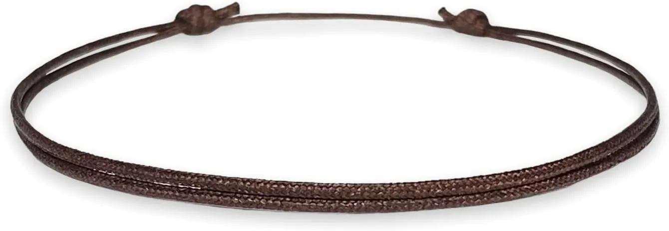 Thin Brown Cord Bracelet for Men Women Teen Unisex Adult - Waterproof Nylon Surfer String Friendship Bracelets Summer Beach Accessories