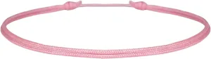 Thin Pink Cord Bracelet for Men Women Teen Unisex Adult - Waterproof Nylon Surfer Rose String Friendship Bracelets Summer Beach Accessories