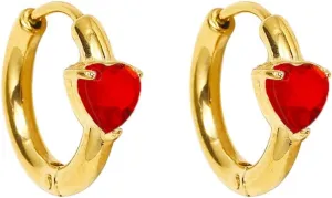 Tiny Heart Huggie Earrings Cubic Zirconia Hoop Sleeper Dainty Small Cartilage Hoops Earrings Gifts for Women Hypoallergenic Stainless Steel Christmas Birthday Wedding Jewelry