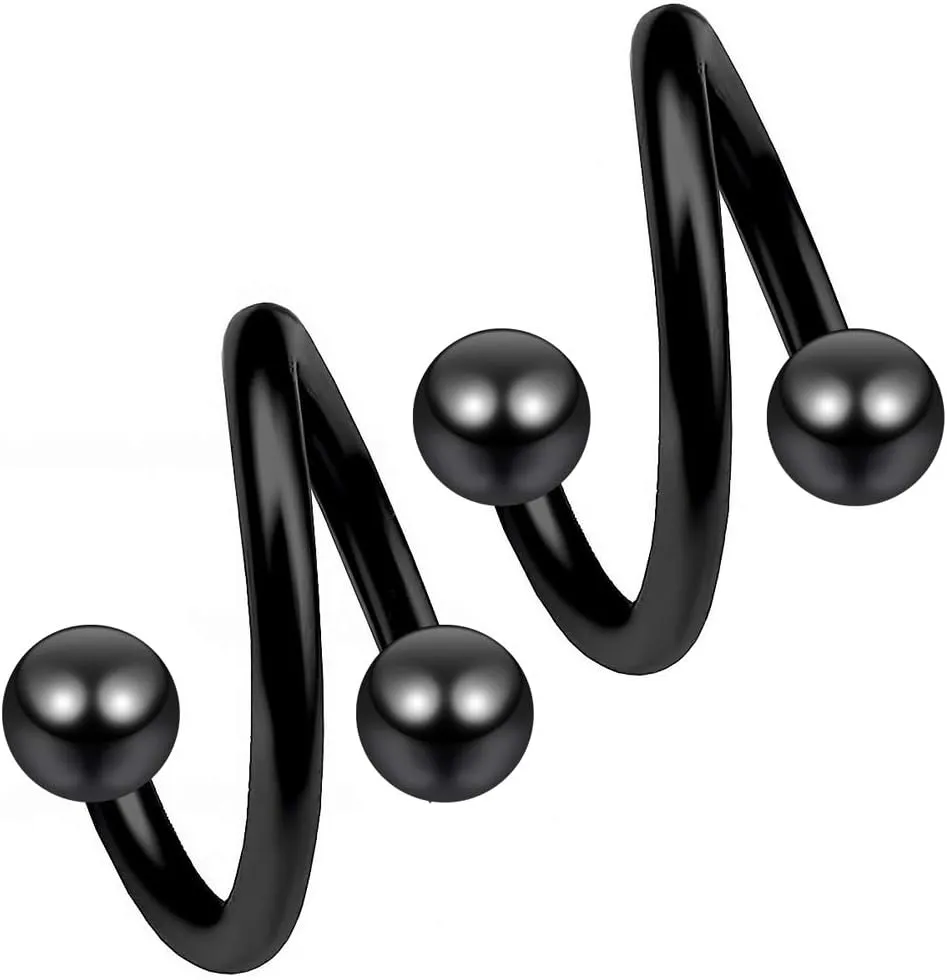 Twister Cartilage Barbell Eyebrow Spiral Belly Button Ring Helix Twist Daith Navel Hood Earring Hoop Tragus