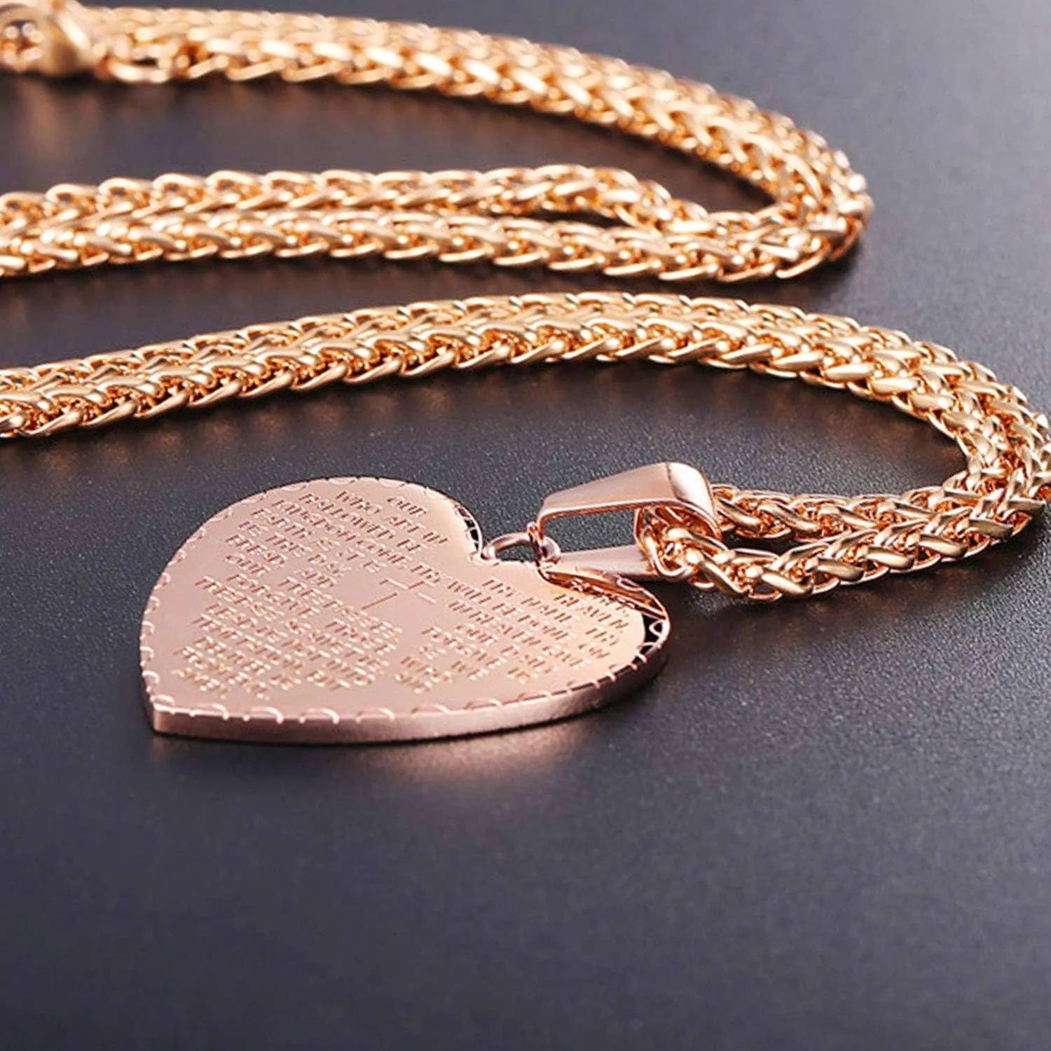 U7 Bible Verse Necklaces for Men Women Stainless Steel/18K Gold Plated Prayer Hands Coin Medal Pendant Necklace Christan Jewlery Gift (22-26Inch)