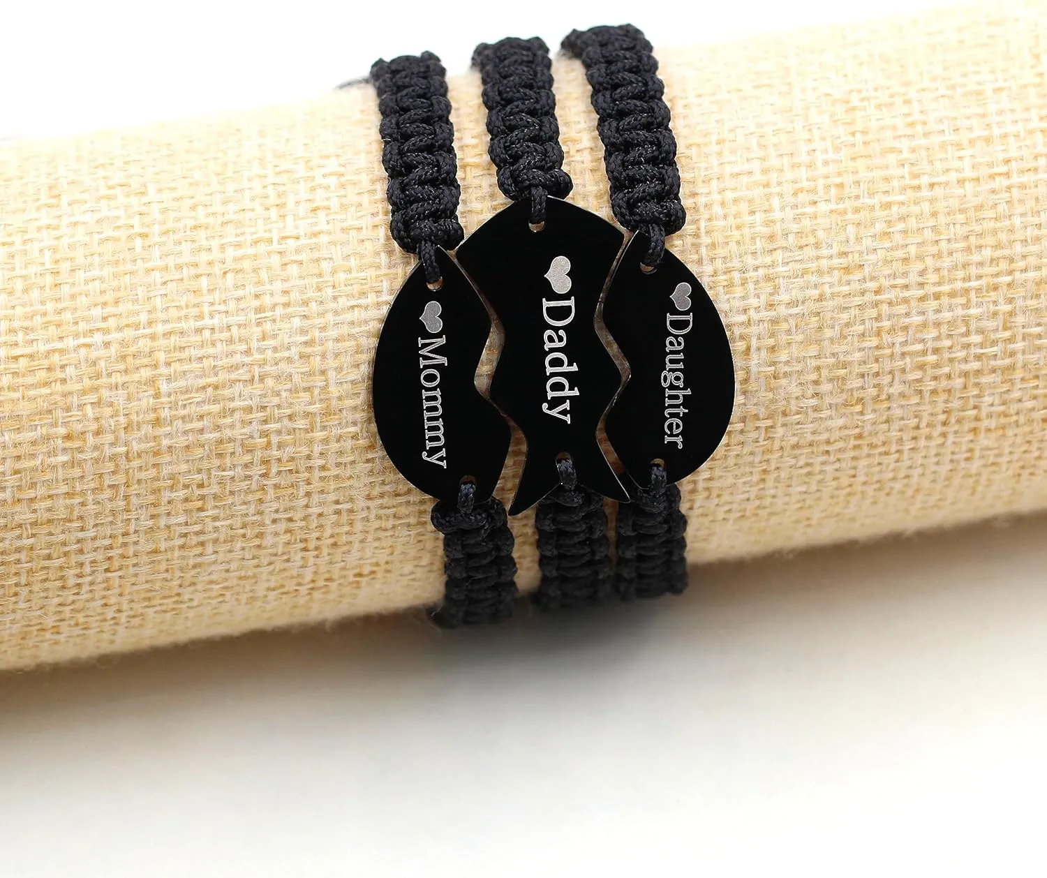 Uloveido Mom Dad Daughter Best Friends Forever Bitch 1/2/3 Family Friendship Bracelets for Mother Daddy Daughter Best Friends