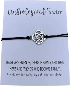 Unbiological Sister Charm Bracelet, Soul Sister bracelet, Best Friend, Friendship bracelet, BFF gifts, Adjustable Best Friend Infinity Bracelets for Women, and Teens