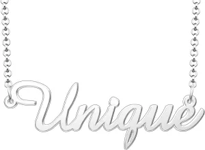 Unique Name Necklace Personalized Sterling Silver Custom Name Necklace for Women