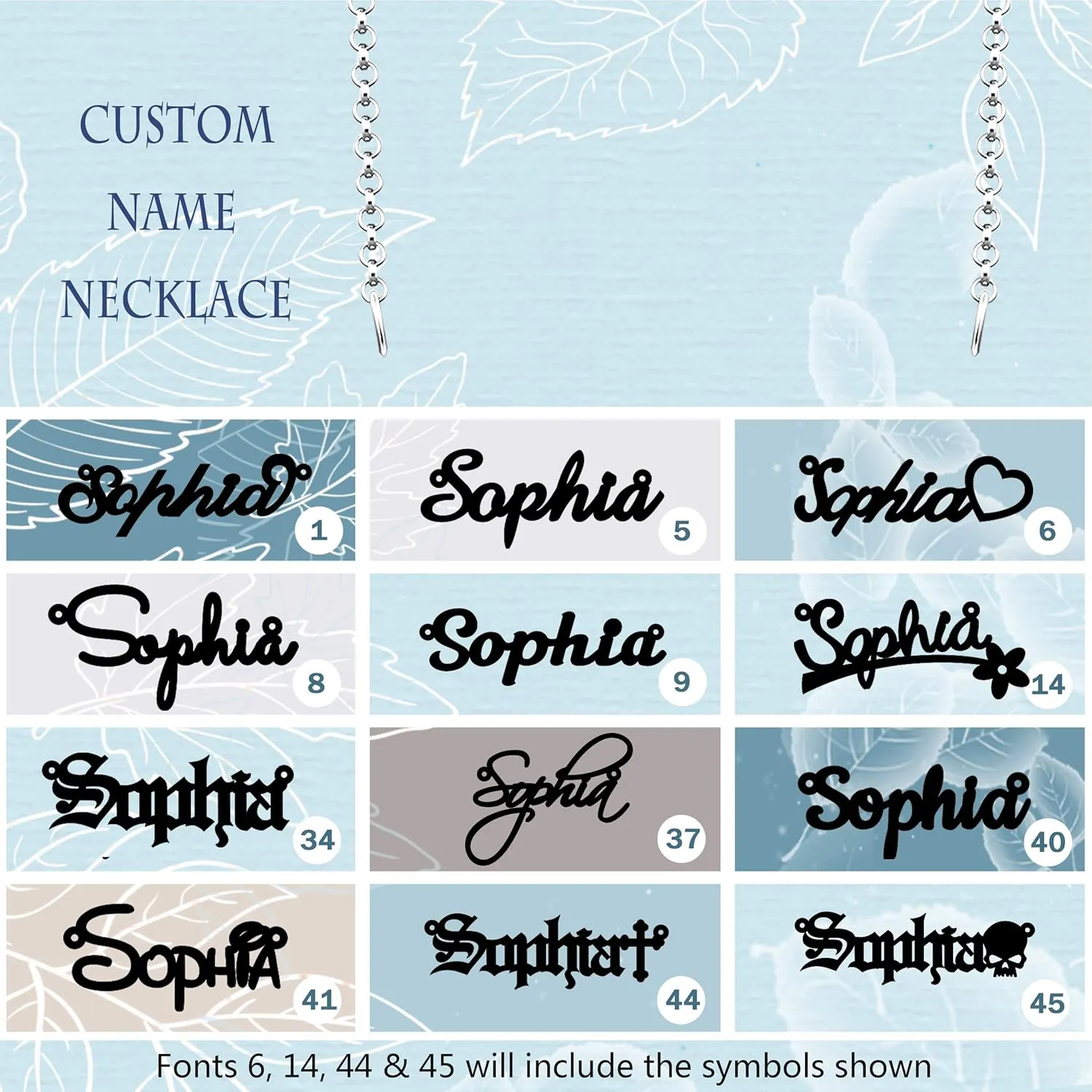 Unique Name Necklace Personalized Sterling Silver Custom Name Necklace for Women