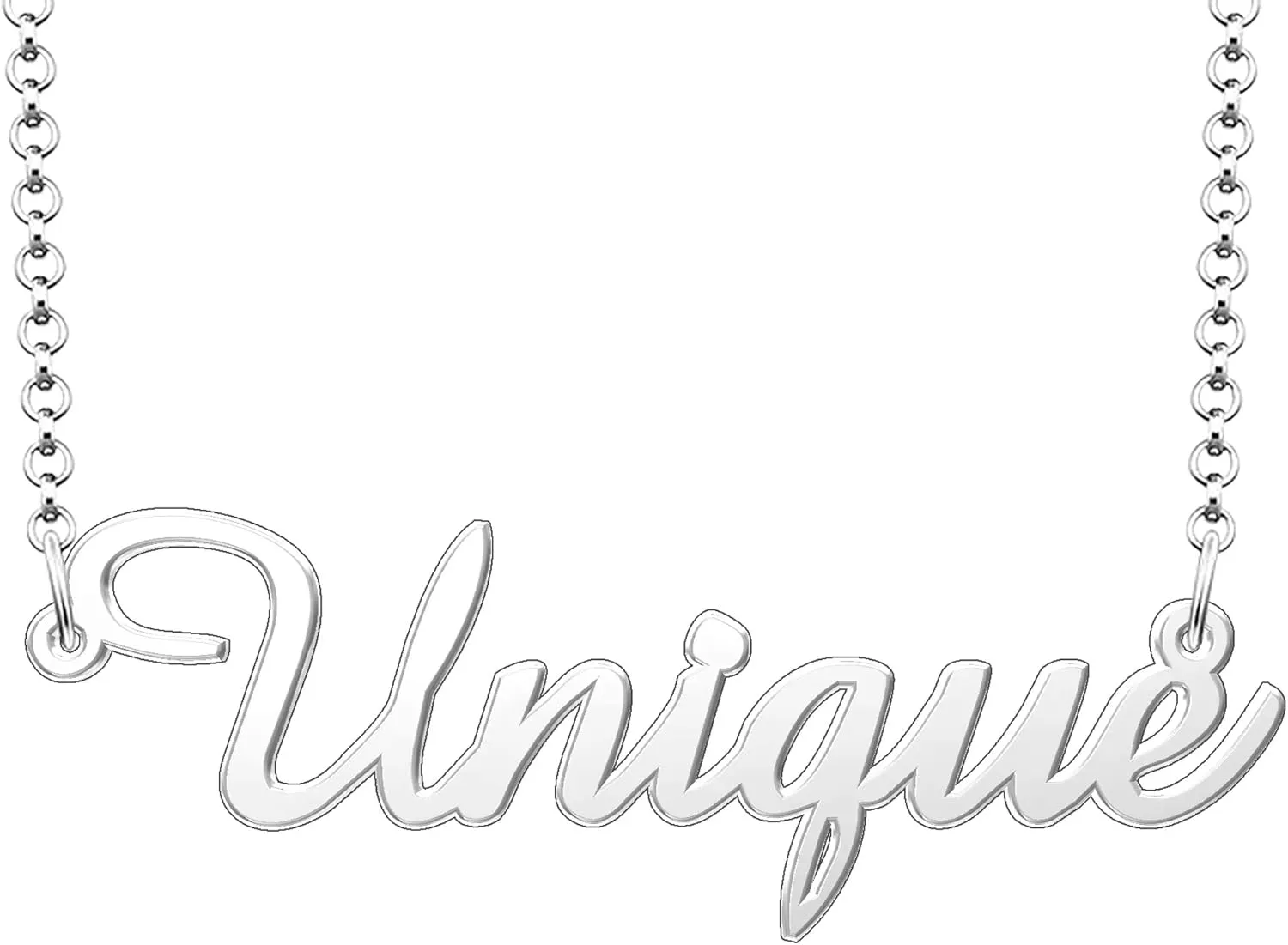 Unique Name Necklace Personalized Sterling Silver Custom Name Necklace for Women