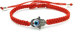 Unisex Handmade Braided Rope Lucky Red String Bracelet Hamsa Evil Eye Charm Bracelet for Women Peaceful Adjustable Couple Bracelets