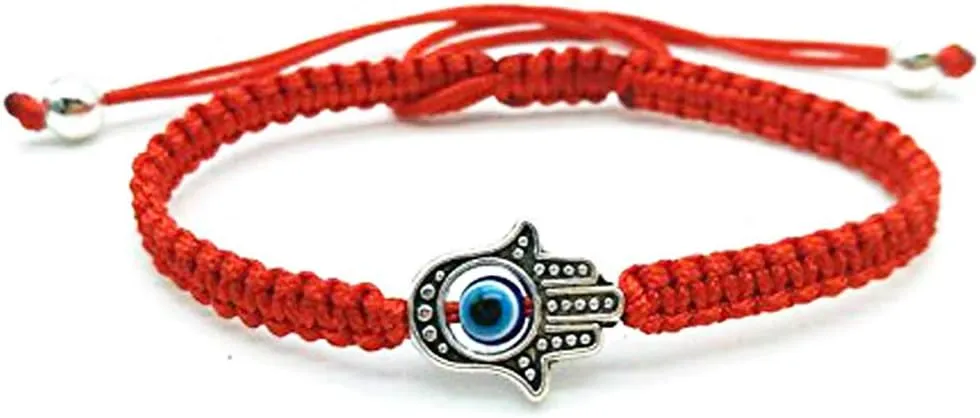 Unisex Handmade Braided Rope Lucky Red String Bracelet Hamsa Evil Eye Charm Bracelet for Women Peaceful Adjustable Couple Bracelets
