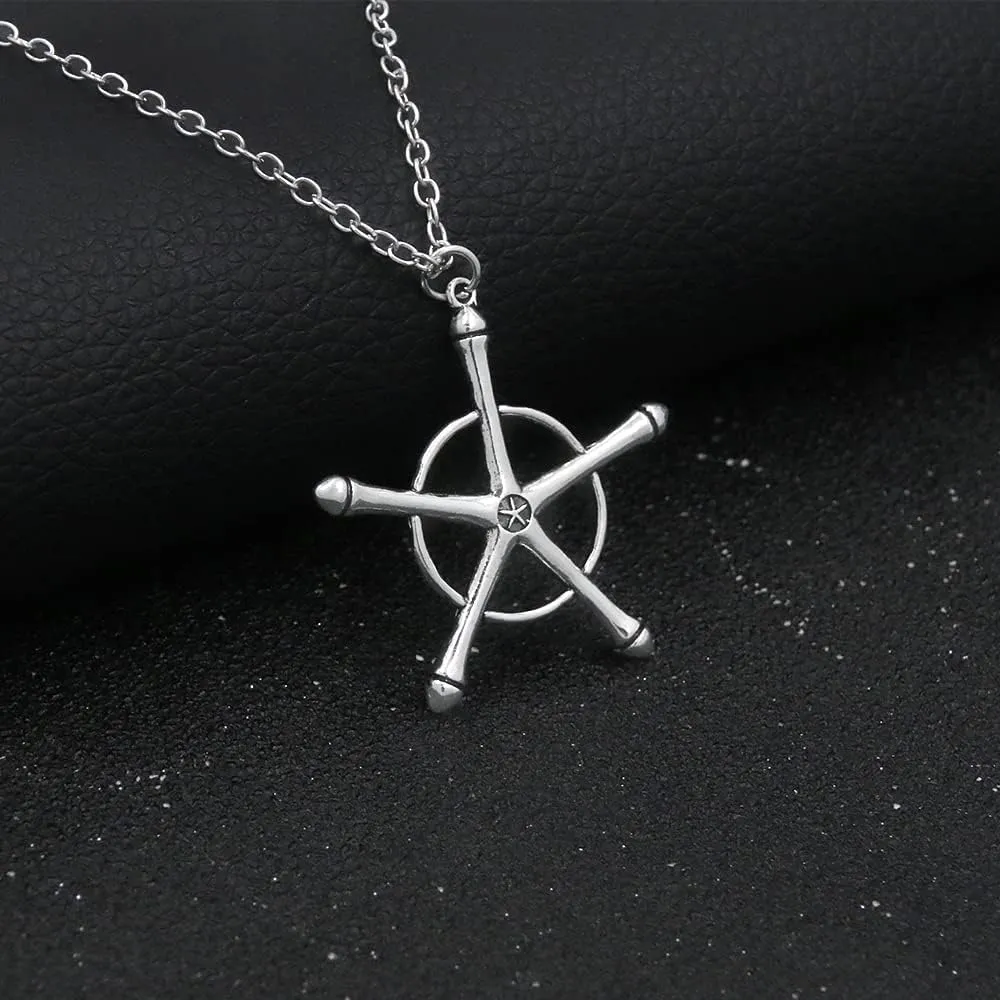 Uryuu Quincy Cross Necklace - Ichigo Zangetsu Charm Soul Reaper License Keychain - Anime Gift for Men Women