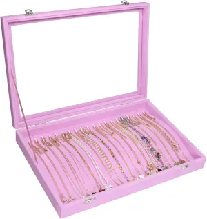 Velvet Necklace Display Jewelry Tray 20 Hook Necklace Tray Necklace Pendant Jewelry Tray for Women and Girls