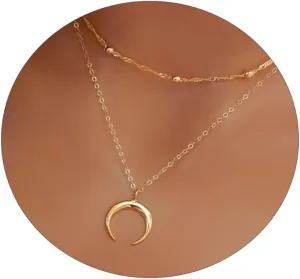 VIROMY Dainty Gold Necklaces for Women 14k Gold Plated Pendant Necklace for women Trendy Silver Long Necklace for Women Minimalist Jewelry for Women