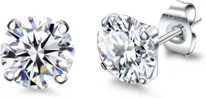 VOJO G23 Titanium Cubic Zirconia Earrings Studs for Sensitive Ears Hypoallergenic Birthstone Diamond Tiny Stud Earrings for Women