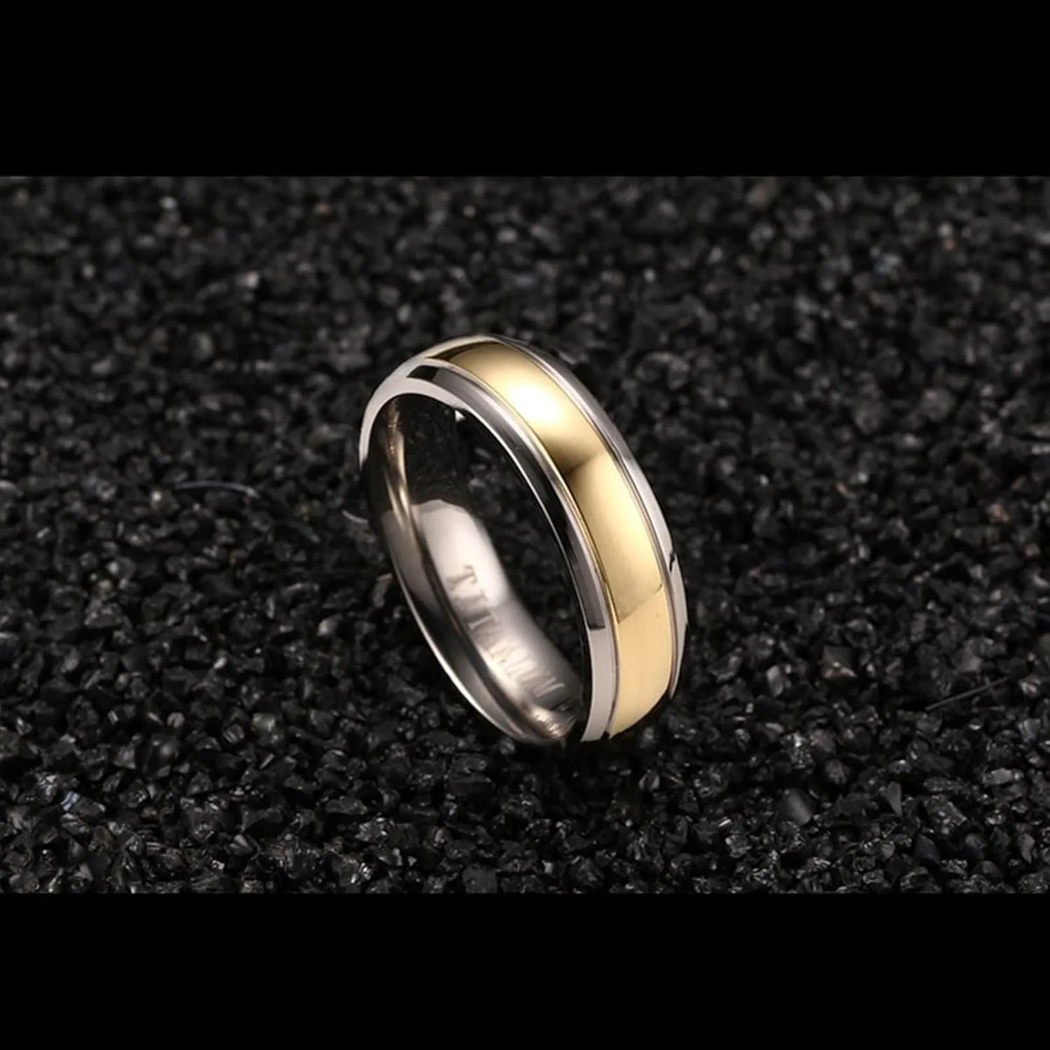 Wedding Band Sets for Couples Titanium, Matching Engagement Rings for Couples Personalized Silver Gold Ring 6MM Size 6-12